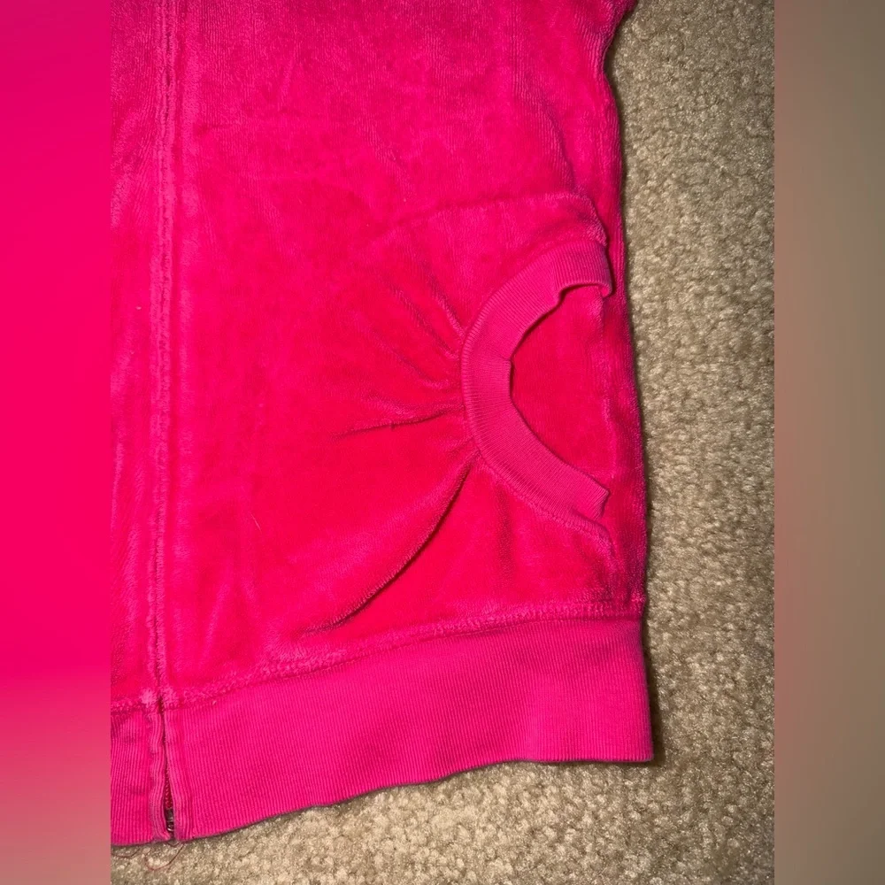 Girls hot pink Velour Juicy Couture zip up cover up sz 10 - Picture 4 of 5